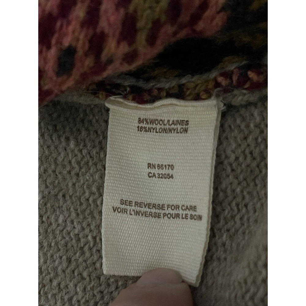 Free People Fair Isle Cardigan Sweater Medium Wool Boho Southwestern Aztec Artsy - Picture 3 of 9